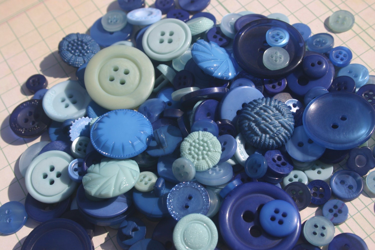 Blue Buttons Sewing Bulk Buttons Navy Blue by LittleRedCottage