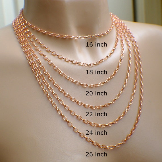 3.8mm wide copper necklace chain 13 14 15 16 18 20 22 24 26 28