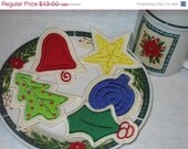 Christmas in July Sale Christmas Felt cookies, SET Of 5, ornament, star, bell, holly leave, and christmas tree Il_170x135