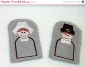 Christmas in July Sale Thanksgiving Pilgrim boy and girl finger puppets Set of 2 Il_170x135