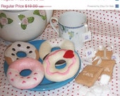 Christmas in July Sale Play food , Pretend Felt Food Deluxe Tea Party Set Perfect for Valentines Il_170x135
