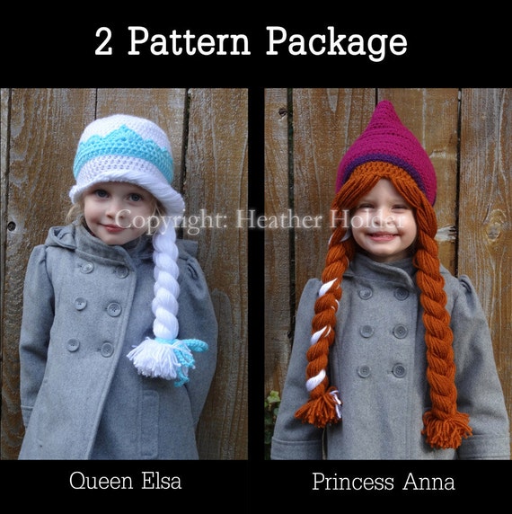 Elsa & Anna Frozen Crocheted Hat Pattern 2 Patterns