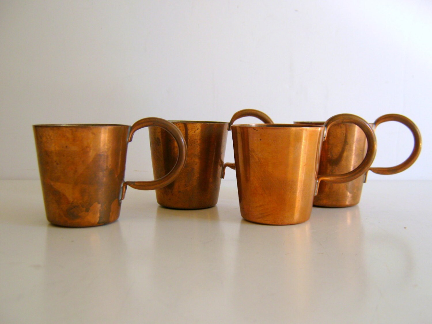 Royal Navy Rum Cups 1/2 Gill Vintage Copper Cups Set of Four