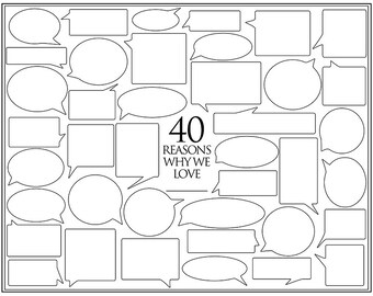 Personalized Birthday Present – 40 Reasons We Love You – Template for Print or Editing – Photoshop Template – 40th Birthday