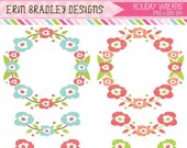 50% OFF SALE Holiday Wreaths Clipart Clip Art Personal & Commercial Use Il_170x135