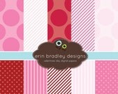50% OFF SALE Instant Download Digital Scrapbook Papers Personal and Commercial Use Valentines Day Red Pink Il_170x135