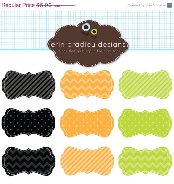 50% OFF SALE Halloween Clipart Frames Digital Scrapbooking Clip Art Borders for Personal & Commercial Use Il_570xn