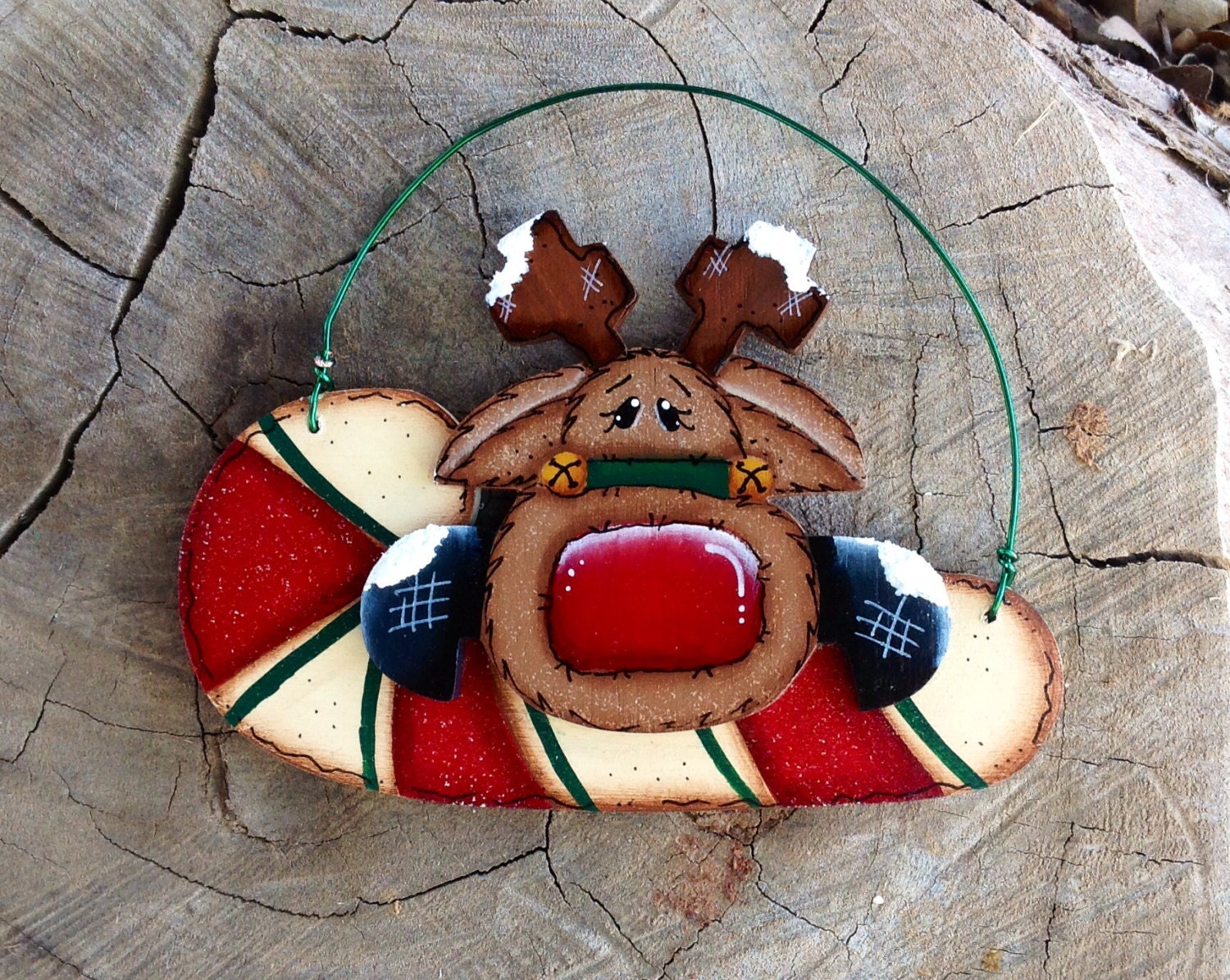 NEW Reindeer Cane Ornament 14 by CountryCharmers on Etsy