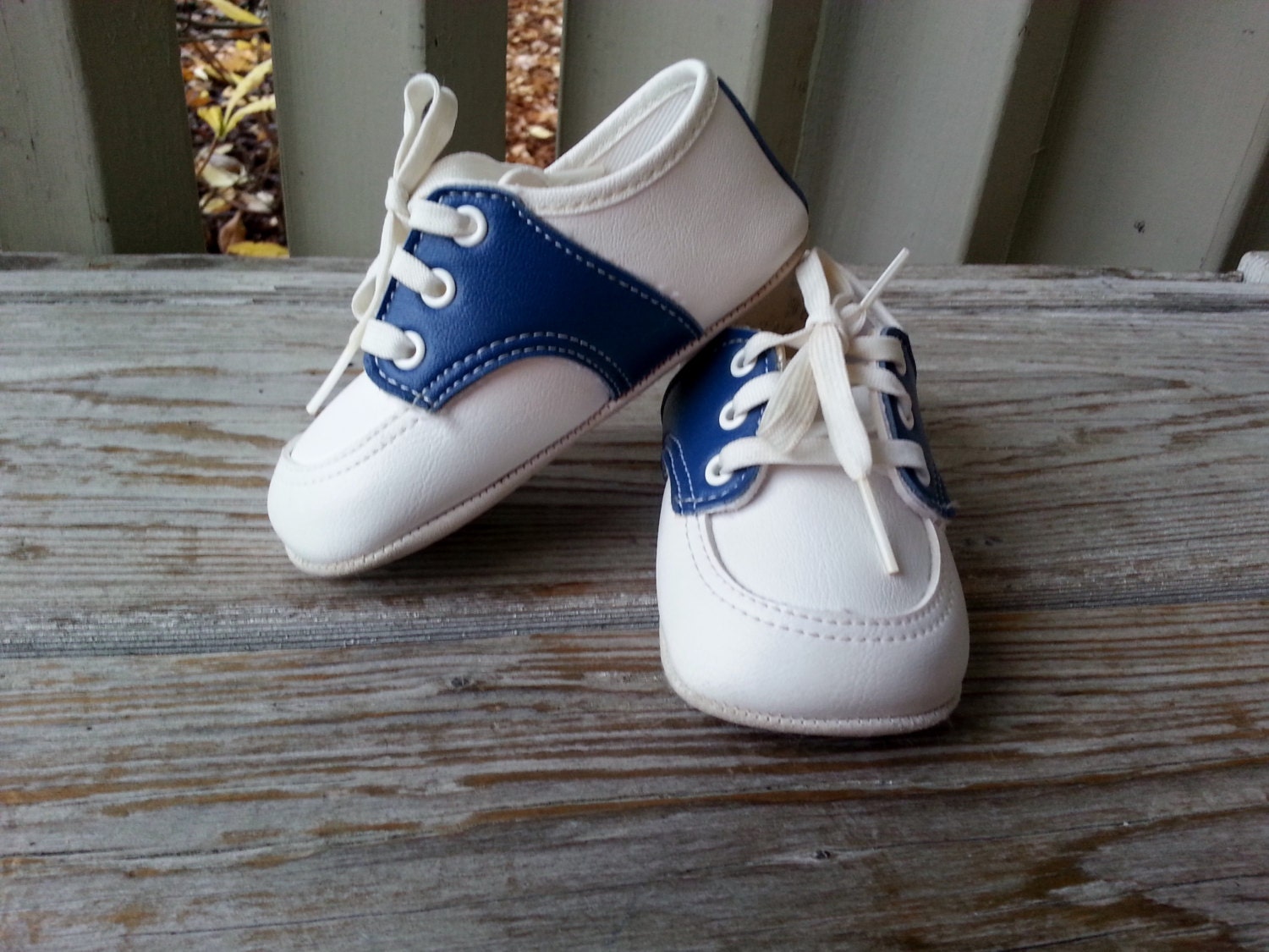 Infant Blue and White Saddle Oxfords size by myrobynsnestboutique