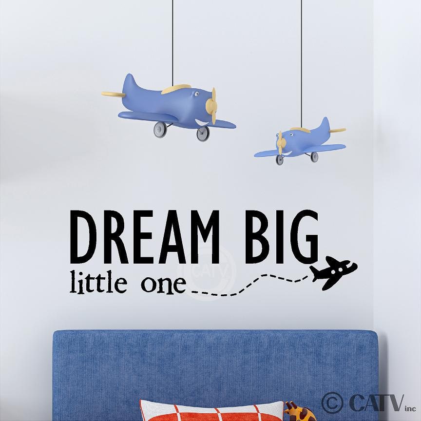 Download Dream Big Little One BOY version vinyl lettering quotes Wall