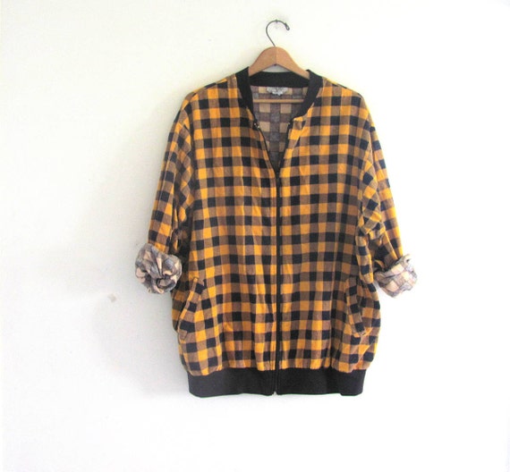 Vintage yellow and black Flannel Jacket / by dirtybirdiesvintage