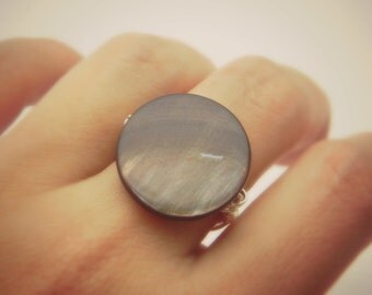 Brown Pearl Ring. Wire Wrapped Ring. To Order. Mother of Pearl, Brown, Chocolate Cocoa Rustic Dark Ring. Classic Ring, Jewelry Rings, Anillo