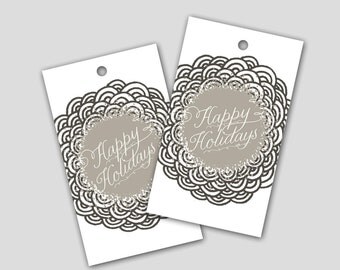 Gift Tag Printables Happy Birthday Black and Gold by AnimaDolce