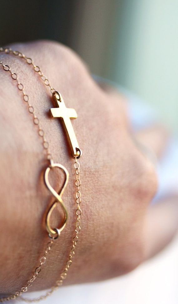 Gold Infinity BraceletSimpleMinimalist by MakiYDesign on Etsy