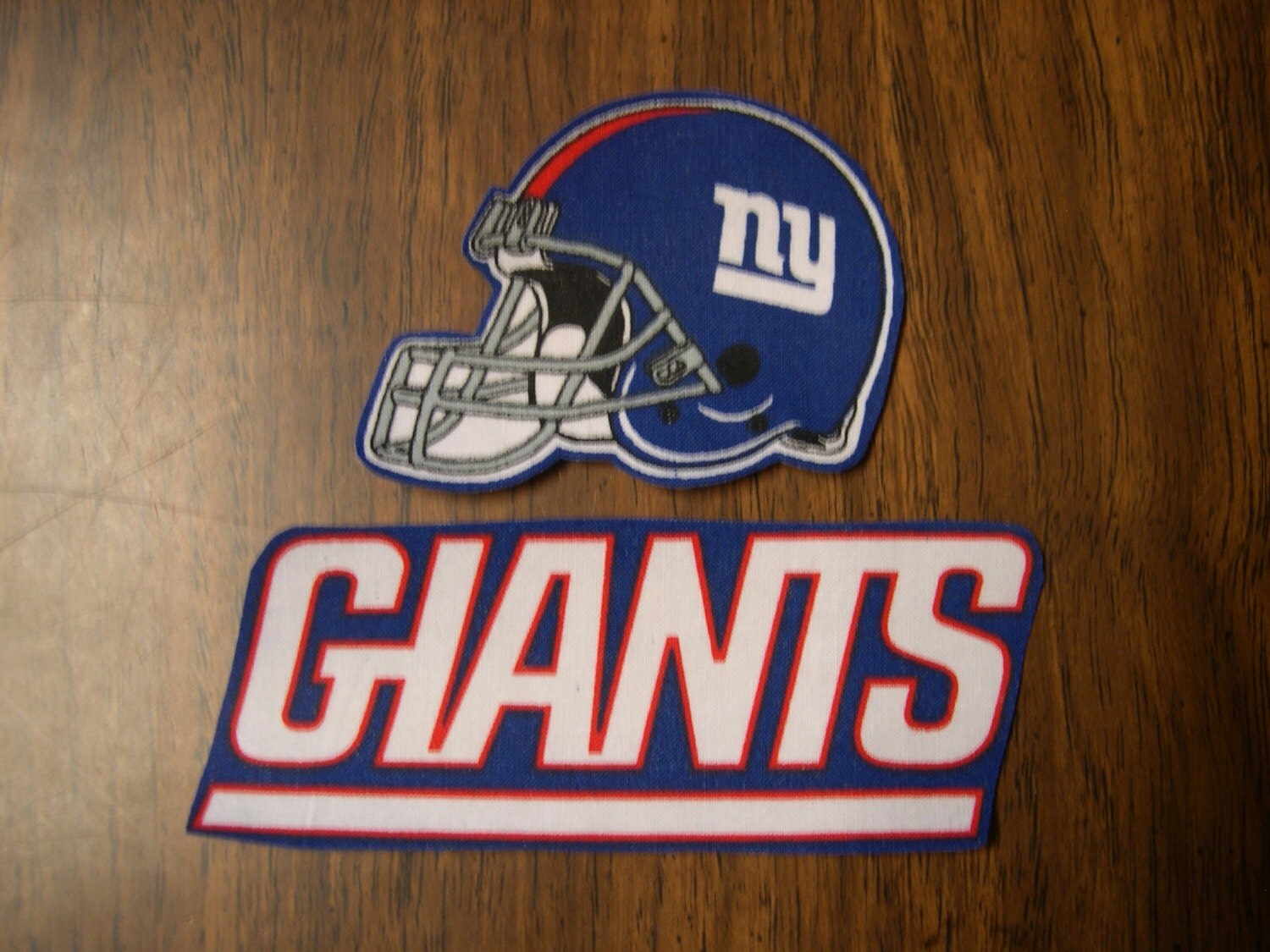 NY Giants Iron on Cotton Patch 3 x 2 1/2 & 5