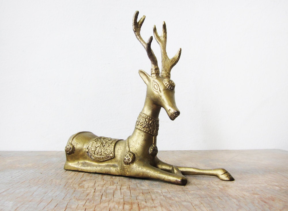 vintage metal deer figurine