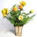 50s 60s Vintage TV Lamp, Electric Light Up Yellow Bouquet Plastic Flowers, Planter Vase Lamp Quirky Mid Century Kitsch Mood Light
