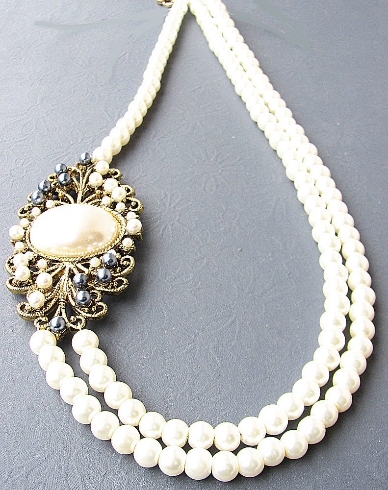 Bridal Jewelry Statement Necklace Wedding Jewelry Pearl Bridal