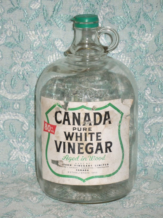 Items similar to Vintage CANADA Pure White Vinegar Dominion Glass
