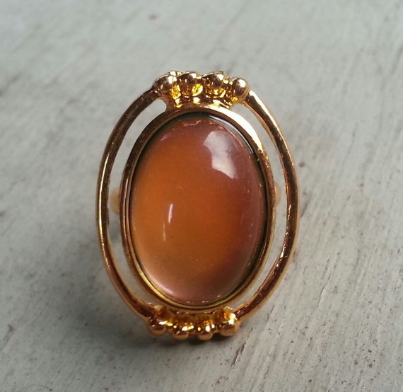 1970s Fancy Mood Ring RARE Large GOLD Crown 231G