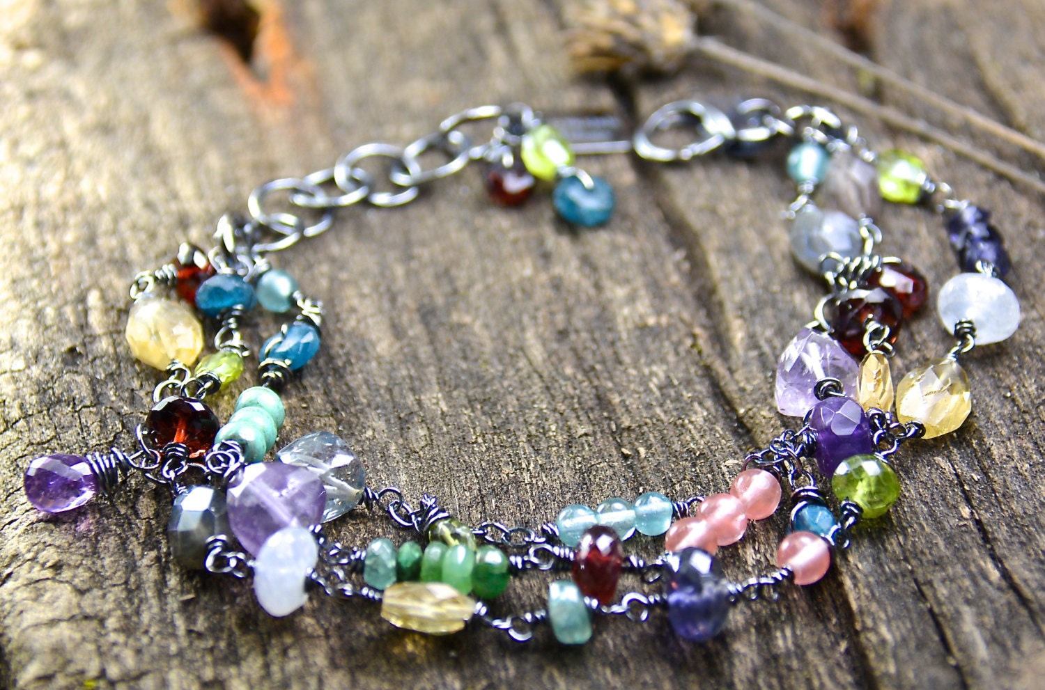 Sterling Silver Bracelet Gemstone Bracelet Handmade Wild