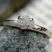 Prong-Set Rough Large Diamond Stacker Ring in 14k White or Yellow Gold- Size D Diamonds