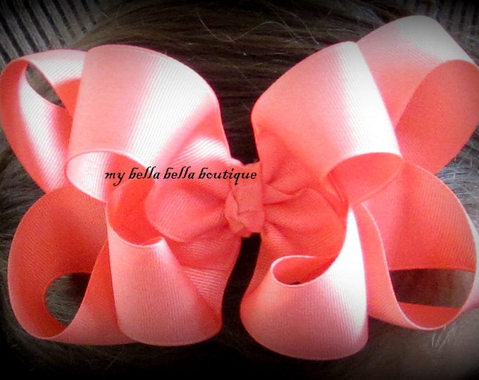 Large Boutique Bows - Big TEXAS Size Bows - 12 Double Layer Hair Bows - 6.5 inches - Pageant Hairbows - Wholesale Bows - Huge Hairbows, dck