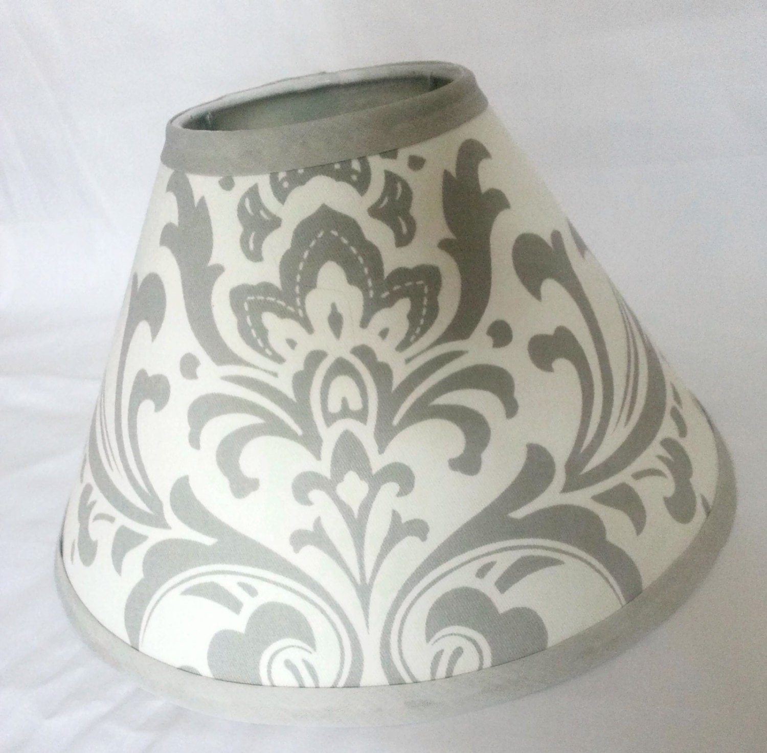 Damask Lamp Shade 4 x 11 x 7 in your choice of fabric and trim