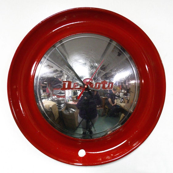1949 1950 DeSoto Hubcap Wall Clock Retro Car Hub Cap Clock