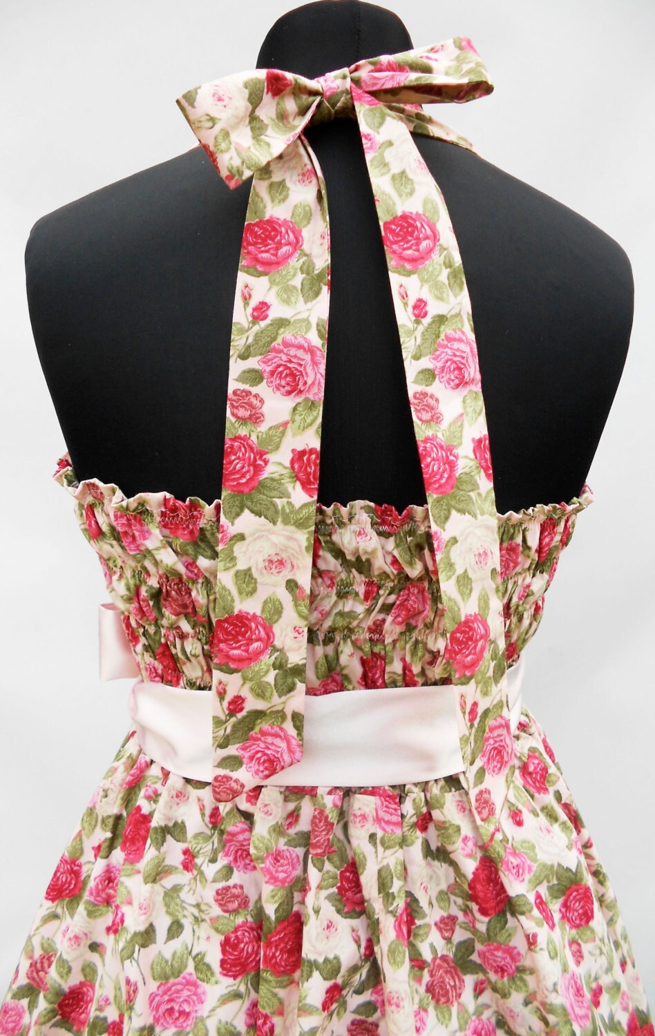 Bespoke English Tea Rose Summer Dress 50s Rockabilly Vintage