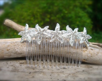 Bridal Hair Comb,Bridesmaid Accessories,Bridal Hair Piece,Starfish Hair Comb,Starfish Hair,Beach Hair Accessories,Mermaid Hair Piece