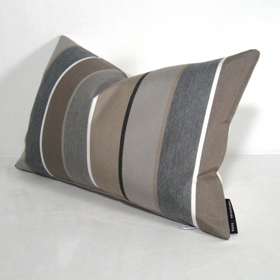 Grey Brown Pillow Cover Modern Outdoor Pillow Cover by Mazizmuse