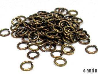 Antique brass jump rings, 7.5mm - 20 pieces