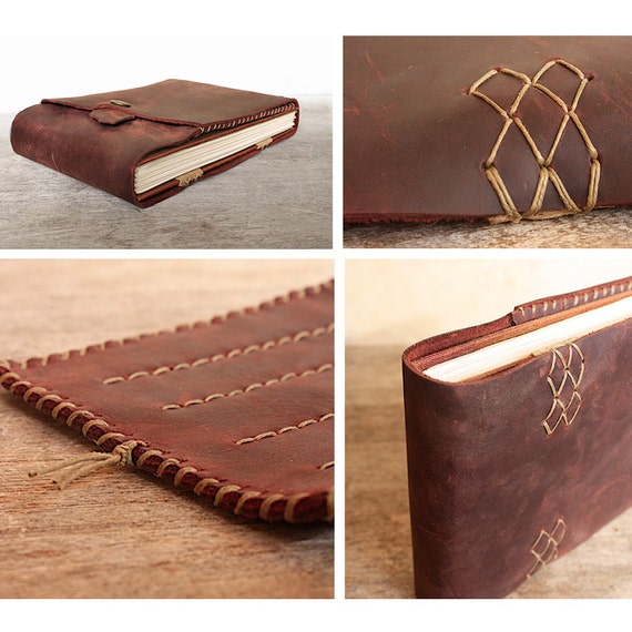 Leather Artist Journal Refillable Art Book and Pencil Holder