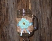 Items similar to MASON JARS BURLAP Summer Wedding Decorations Cottage