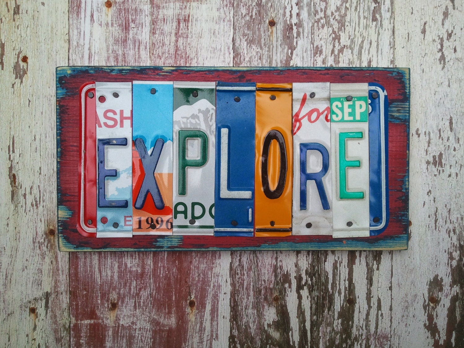 7 letter License Plate NAME Boys Adventure by recycledartco