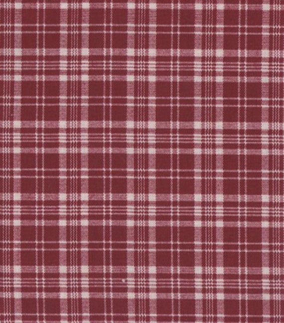 Burgundy Plaid Background 100 % Cotton Fabric 18 X 34