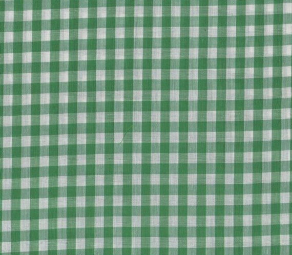 Kelly Green 1/4 Inch Gingham Check Cotton Blend Fabric 11