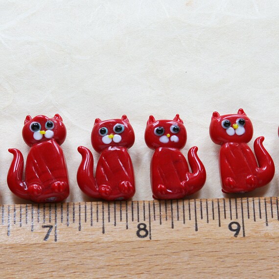 Cute Glass Cat Beads Animal Beads Pet Craft Supplies 1 cat