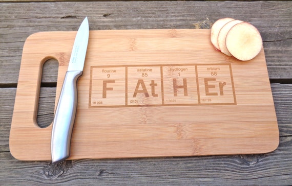 FATHER Cutting Board - Periodic Element Table Cutting Board Engraved Cutting Board Periodic Element Geekery Gift For Dad Fathers Day Gift