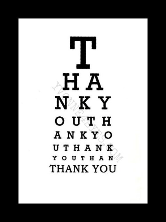 eye chart cardthank youeye charteye chart by yvonne4eyes