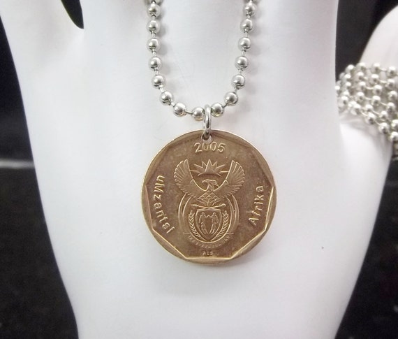 Coin Necklace African 50 Cent Coin Ball by AutumnWindsJewelry