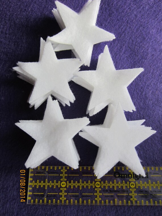 2 Inch White Felt Stars 50 Die Cut Felt StarsCelestial Star