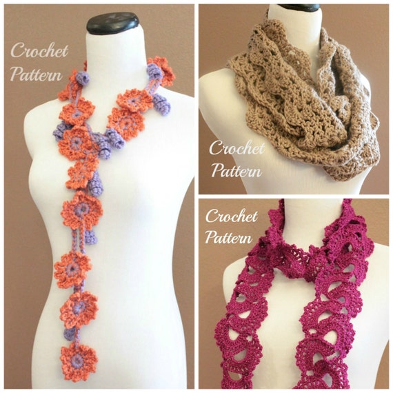 scarf pattern anne lace crochet Crochet Pattern, Scarf Infinity Anne's Lace Pattern, Scarf Crochet