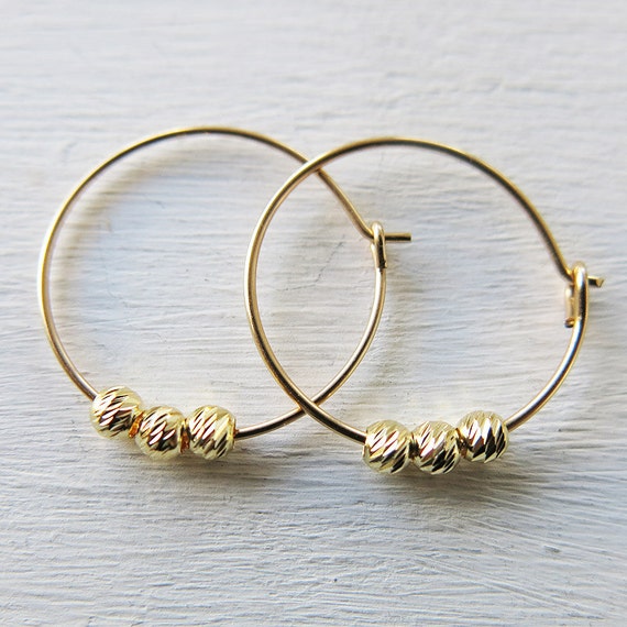 gold earrings small hoops hoop earrings thin gold by sohocraft