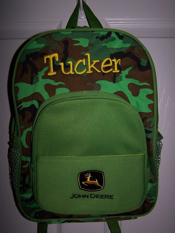 John Deere backpack personalized top quality by RobinsEmbroidery