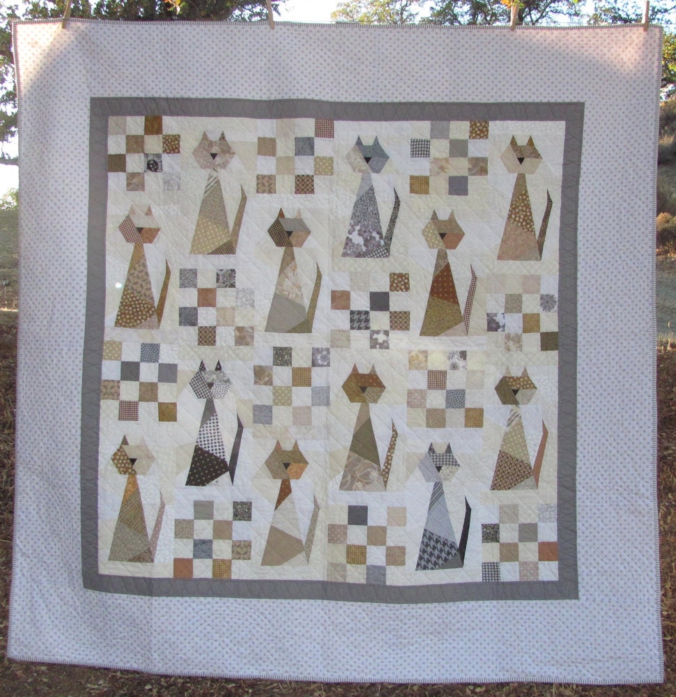 Scrappy Cat Quilt Pattern For cat lovers everywhere. This