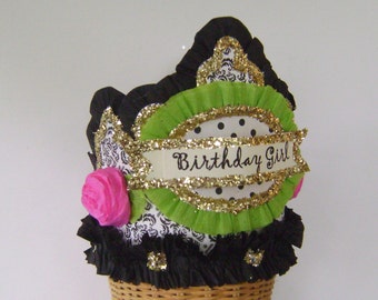 Birthday crown/hat - BIRTHDAY GIRL or anything you want -- adult or child