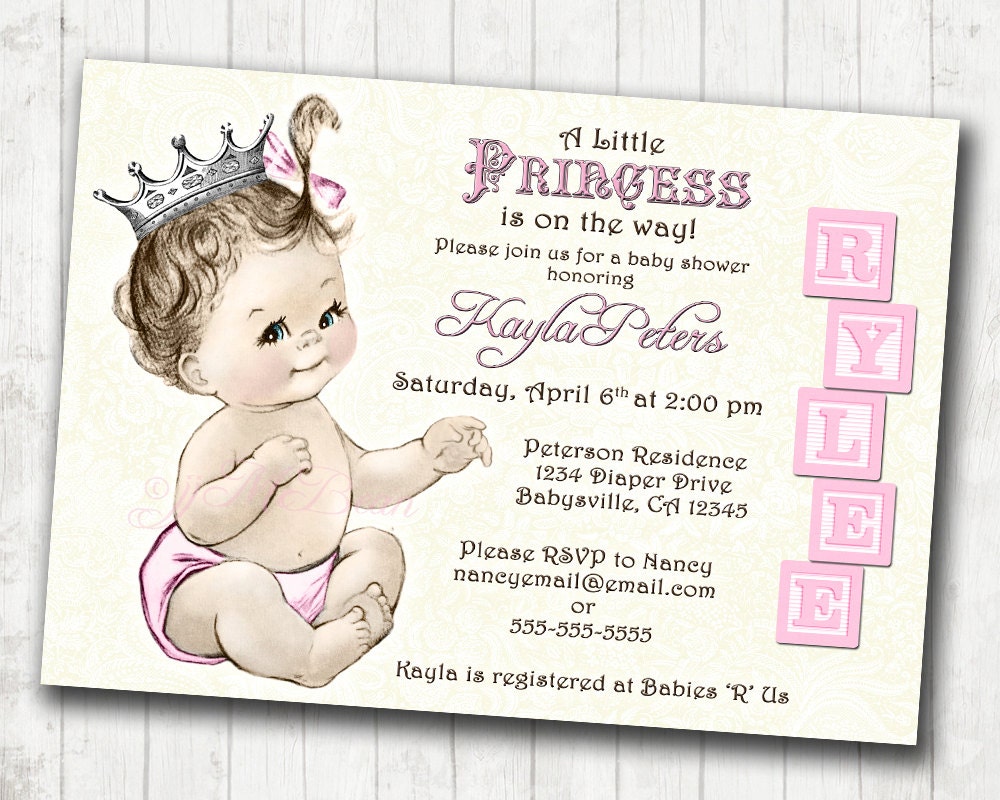 Baby Princess Baby Shower Invitations 8