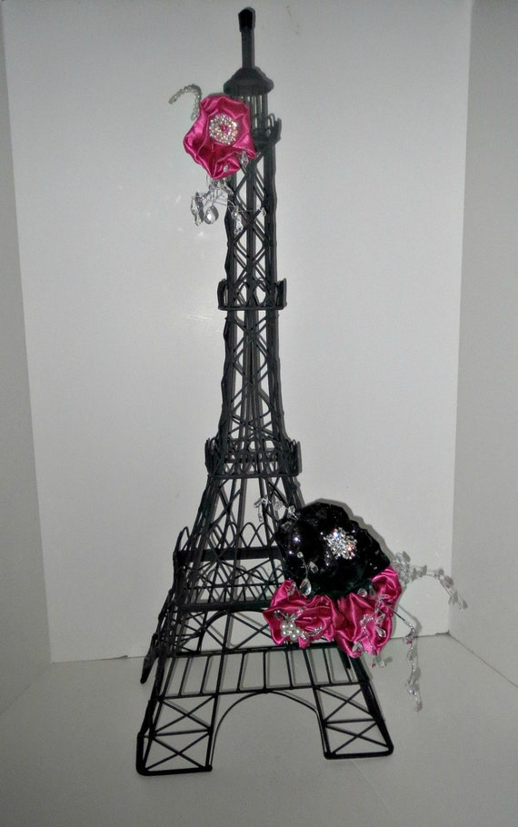 Unique elegant Parisian sweet 16 centerpiece Eiffel Tower